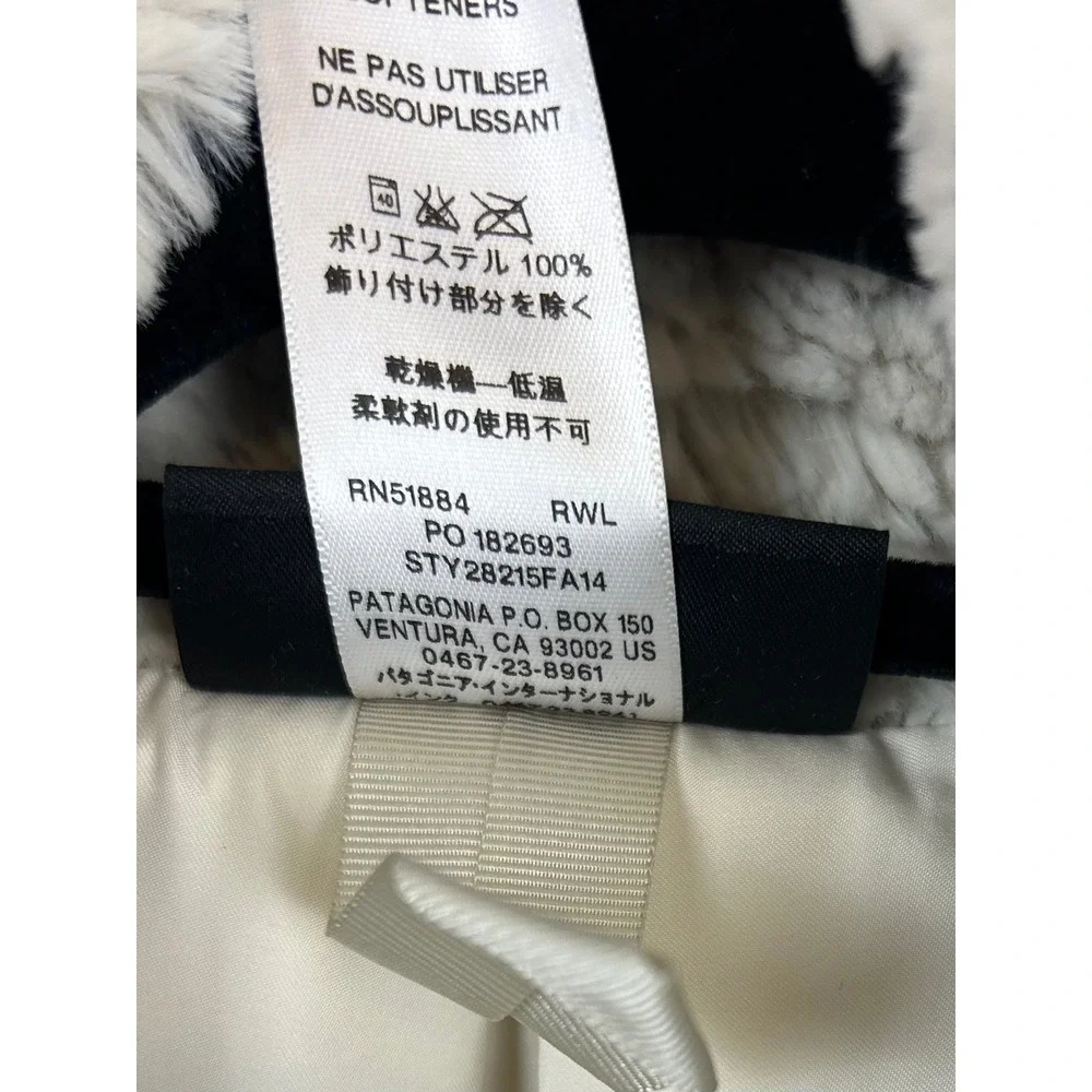 Patagonia W's Pelage Fleece Zip Up Jacket Linen Cream‎ XS Faux Fur Cozy Warm